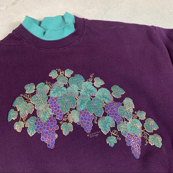 1991 WINE HARVEST MOCKNECK SWEATER - Picture 3 of 4